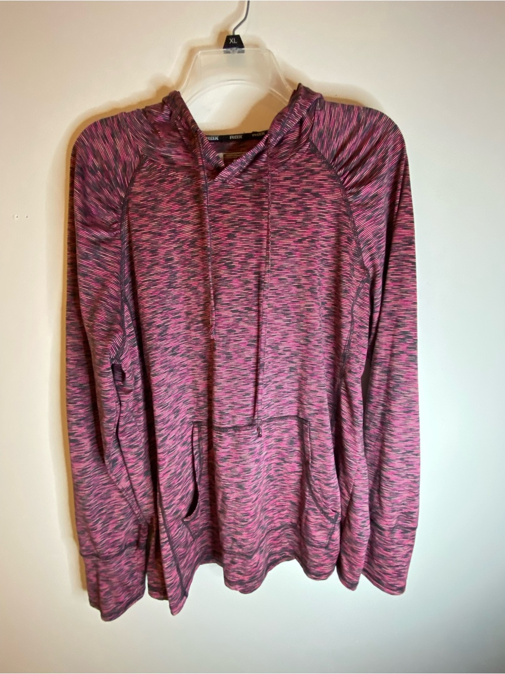 RBX Pink Space-Dye Hooded Pullover Sweatshirt